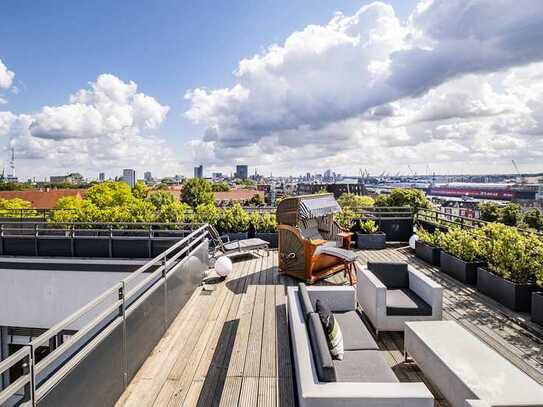 Spektakuläres Penthouse mit Panoramablick über Hamburg