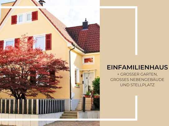 Freistehendes Einfamilienhaus in Reutlingen, großer Garten, Nebengebäude und Stellplatz