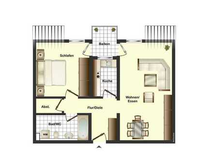 Helle DG-Wohnung mit Balkon, Stellplatz und Fernsicht