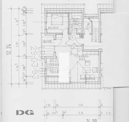 Gepflegte 2-Raum-DG-Wohnung mit Balkon und Einbauküche in Brackenheim