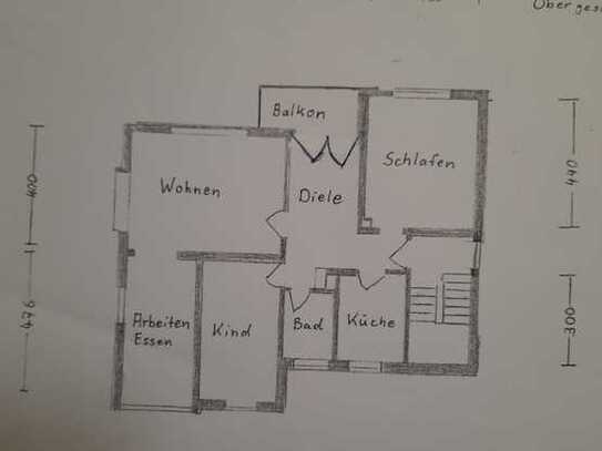 Helle zentral gelegene 3,5-Zimmer-Dachgeschoss-Wohnung mit Balkon und Garten in Gifhorn