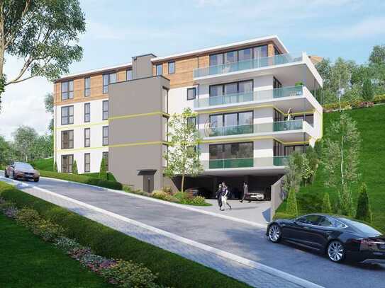 Neubau-KFW55 Haus: 2. OG -Luxusimmobilie mit 3,5 Zimmern, grossem Balkon, Garage + Stellplatz