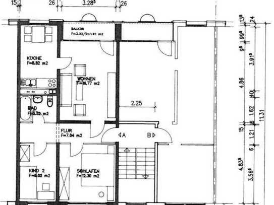 gepflegte 3-Zimmer-Wohnung mit Balkon 3. Obergeschoss