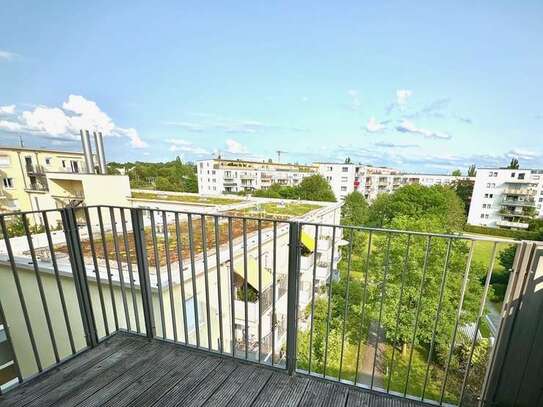 Seniorengerechtes Wohnen im Cosimagarten: 2-Raum-Wohnung im obersten Stock mit Balkon und Ausblick