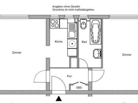 Sanierte 2 Zimmerwohnung ( ohne Balkon )