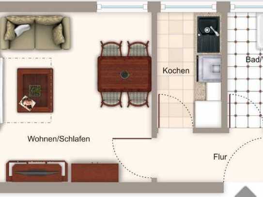 Stilvolle möblierte 1-Raum-Wohnung in Ostfildern