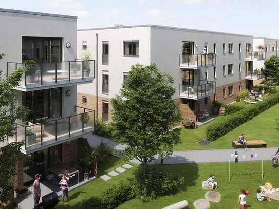 Erstbezug mit Balkon und Einbauküche: Stilvolle 2-Zimmer-EG-Wohnung mit geh. Innenausstattung