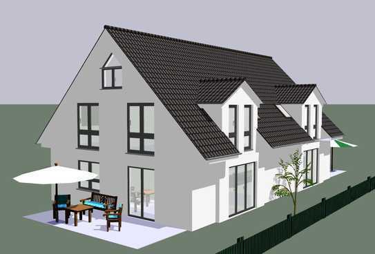 **Neubau einer geräumigen Doppelhaushälfte mit 490 m². Einzelgrundstück