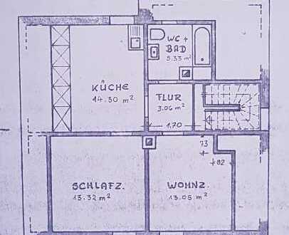 Modernisierte DG-Wohnung mit einem Zimmer und Einbauküche in Sigmaringen
