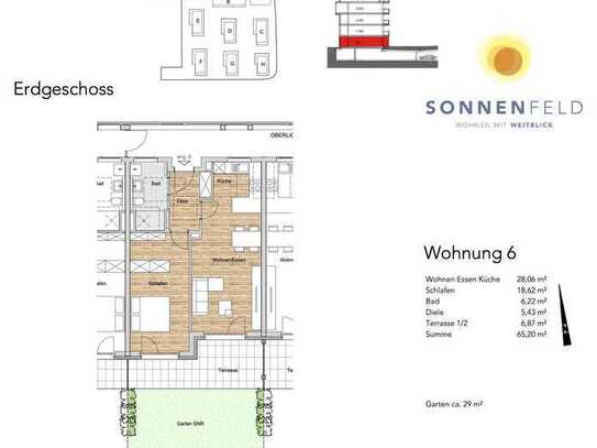 Stilvolle 2-Zimmer-Terrassenwohnung mit Garten und Einbauküche