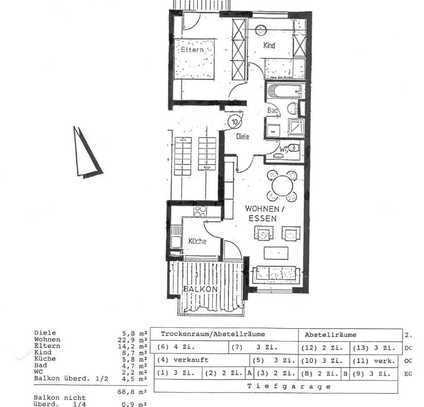 Geschmackvolle, gepflegte 3-Zimmer-Wohnung mit EBK und Tiefgarage in Altbach