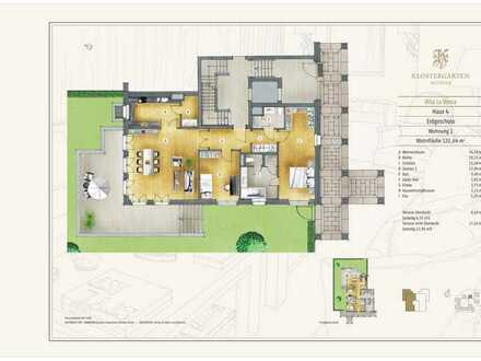 Klostergärten - Exklusive 122m² - 3-Zimmer Gartenwohnung mit EbK, Concierge und Spa