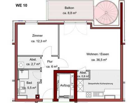 2-Zimmer-Wohnung mit gehobener Innenausstattung mit EBK
