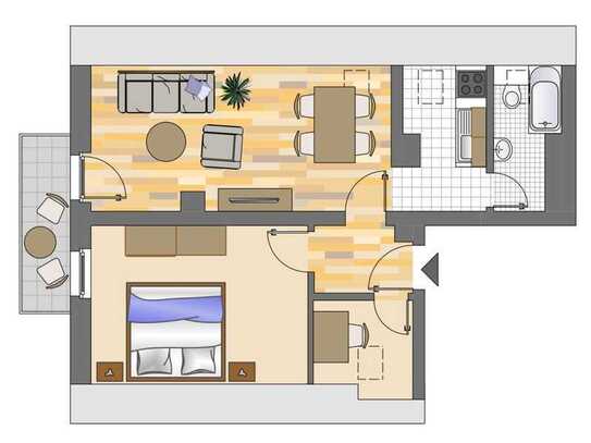 Ruhiges Haus mit älteren Mietern sucht ruhigen Mieter - DG Wohnung - 2-Zimmer