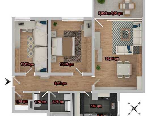 3-Zimmerwohnung: Gestalten Sie Ihr neues Zuhause nach eigenen Vorstellungen