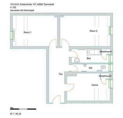 Helle Dachgeschosswohnung im Woogsviertel ! Übernahme Küche möglich!