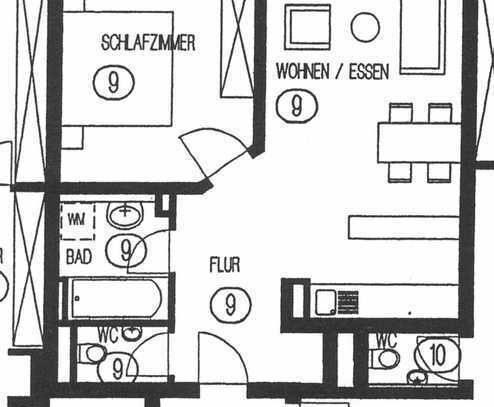 möblierte 2-Zimmer-Whg