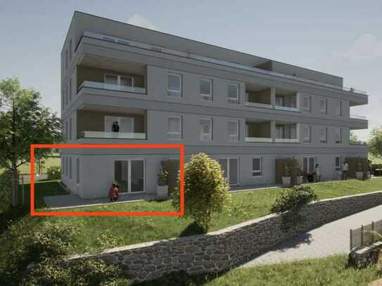 Attraktive 3-Zimmer-Erdgeschosswohnung mit geh. Innenausstattung; Erstbezug mit Terrasse und EBK