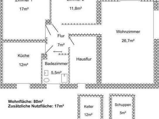 Erstbezug nach Sanierung: schöne helle 3-Zimmer-Wohnung zur Miete in Falkenberg/Elster