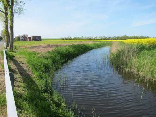 Bauplatz mit 30 m Ufer zur Cappeler Wasserlöse, Nähe Nordseedeich