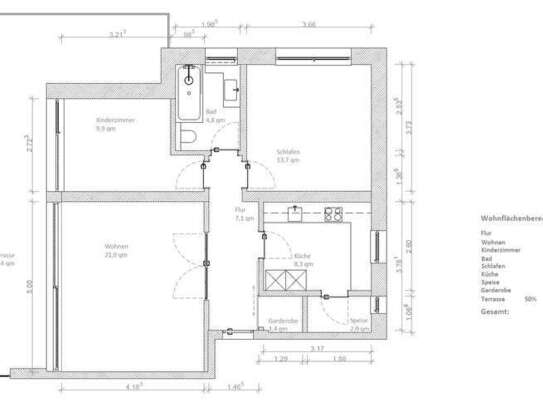 Erstbezug nach Sanierung: Geschmackvolle 3-Zimmer-Terrassenwohnung mit geh. Innenausstattung