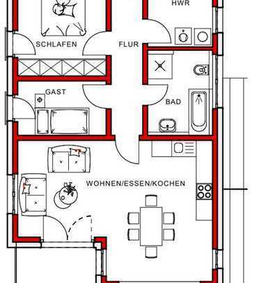 Lichtdurchflutete 3-Raum-Wohnung mit Balkon und EBK in Ingolstadt-Haunwöhr