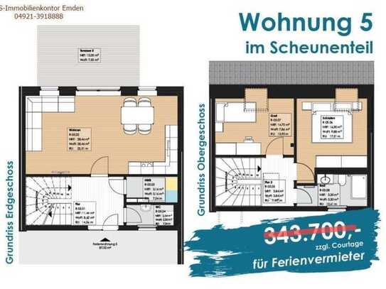 "Neuer Preis" Ferienwohnung "Gulfhof Rysum" im Schatten der Mühle „Wohnung Nr.5“ inkl. Mietgarantie