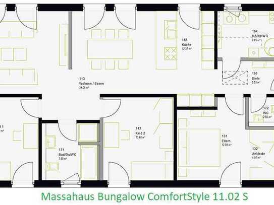 ComfortStyle von massahaus heißt ebenerdig Wohnen und Leben - jetzt und hier auf 522 qm bauen