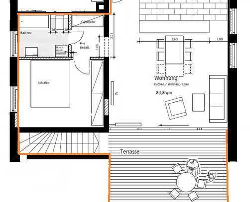 Sehr schöne helle 2 Zi.- EG Wohnung mit ca. 85 qm in ruhiger Parkanlage