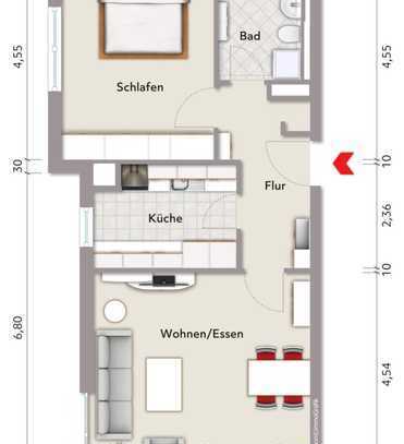 Stilvolle, vollständig renovierte 2-Raum-Wohnung mit gehobener Innenausstattung in Rastatt