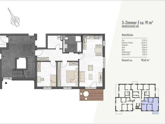 RESERVIERT: Neubau. Stilvolle 3-Zimmer-Erdgeschosswohnung mit Balkon in Wismar