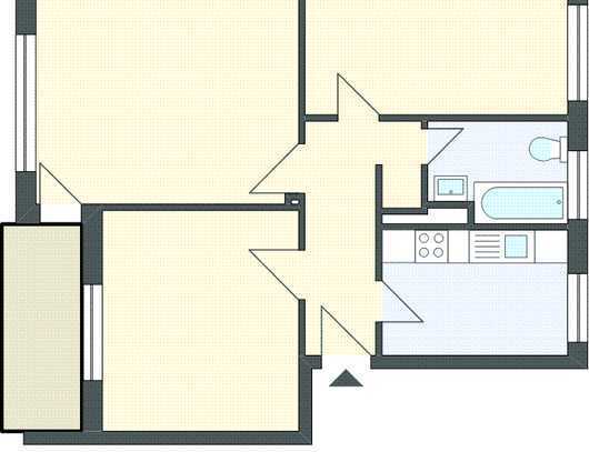 sonnige 3-Zimmer-Wohnung mit Balkon