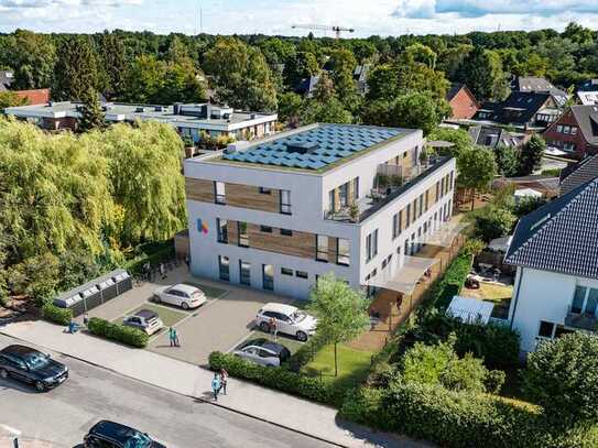 Ca. 29 m² Dachterrasse! 4-Zi-Neubau-Whg. in Rahlstedt, hochwertige EBK und Stellplatz, ab 01.11.24