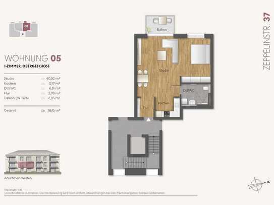 1,5 - Zi. Neubau Eigentumswohnung 1. OG (Whg. 05)