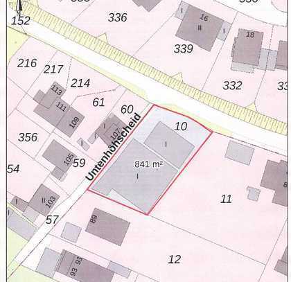 Baugrundstück ca. 841 qm in schöner Lage von Höhscheid, Abriss von Gewächsh