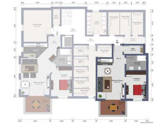 Neubau: charmante 2,5-Zimmer-Wohnung mit Terrasse