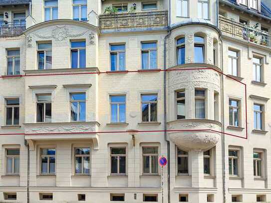 TOP LAGE! Großzügige, helle Jugendstil-Wohnung im Gebäudedenkmal mit Echtholzfußböden, Stuck, Keller