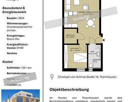 Attraktive 2,5-Raum-Wohnung mit EBK und Balkon in Thannhausen, 1. OG
