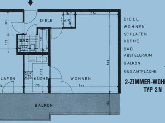 Schöne2-Zimmer-Wohnung mit Einbauküche in Köln-Weiden