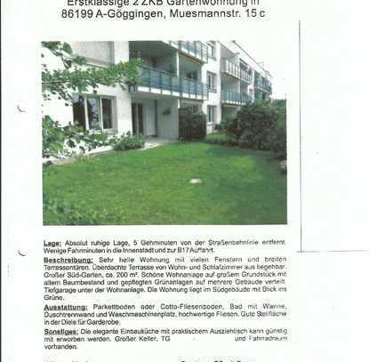 2 ZKB mit Garten in Göggingen - Muesmannstr. - 860,00€