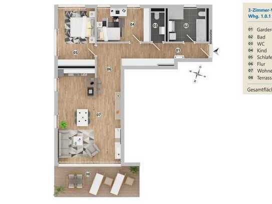 NaturELLA Wohn(t)raum 3-Zimmer-Neubauwohnung