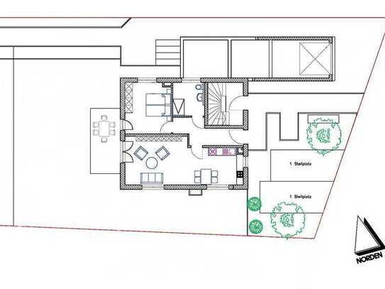 2-Zimmer-Wohnung im EG mit Garten