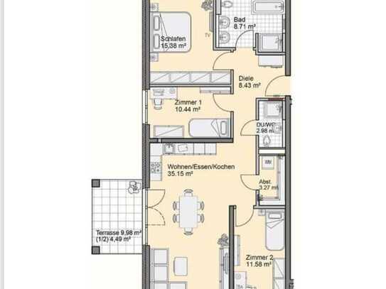 Voll möbilierte, stilvolle 4-Zimmer-EG-Wohnung mit gehobener Innenausstattung & Einbauküche
