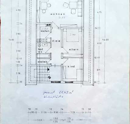 3-Zimmer-Wohnung in Rüsselsheim/ Königstädten, Dachgeschoß, EBK, eigener Kellerraum, Waldrandlage