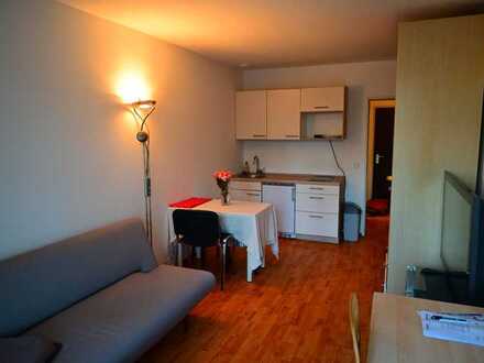 Geschmackvolle und möblierte ein Zimmer-Wohnung mit Balkon und Einbauküche in Muenchen
