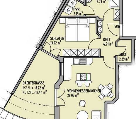 Helle 2 - Zimmer - Wohnung mit Dachterrasse im Cegléd-Park in Mühldorf am Inn