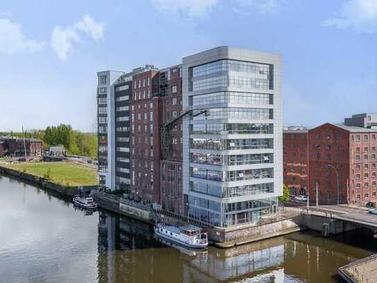Erstklassige Büros im Kaispeicher, Blick über die Elbe, klasse Lage im Harburger Binnenhafen