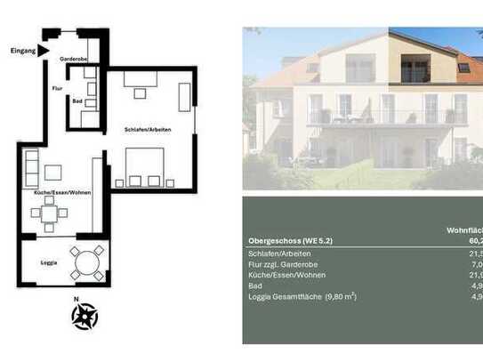 Außergewöhnliche 2 ZKB Wohnung mit Loggia und Weitblick (WE5.2)