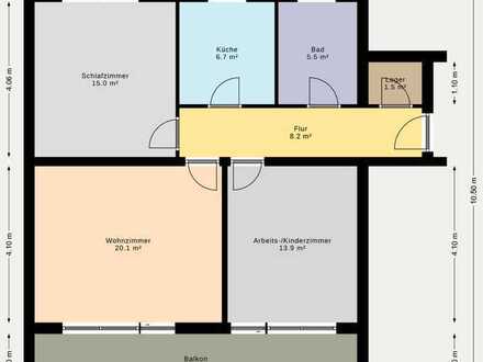 3 ZKB u. Balkon in zentraler Lage im EG