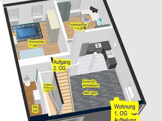 Ansprechende 5-Zimmer-Wohnung 𝗞𝗟𝗜𝗠𝗔𝗧𝗜𝗦𝗜𝗘𝗥𝗧 in Mühlhausen RNK